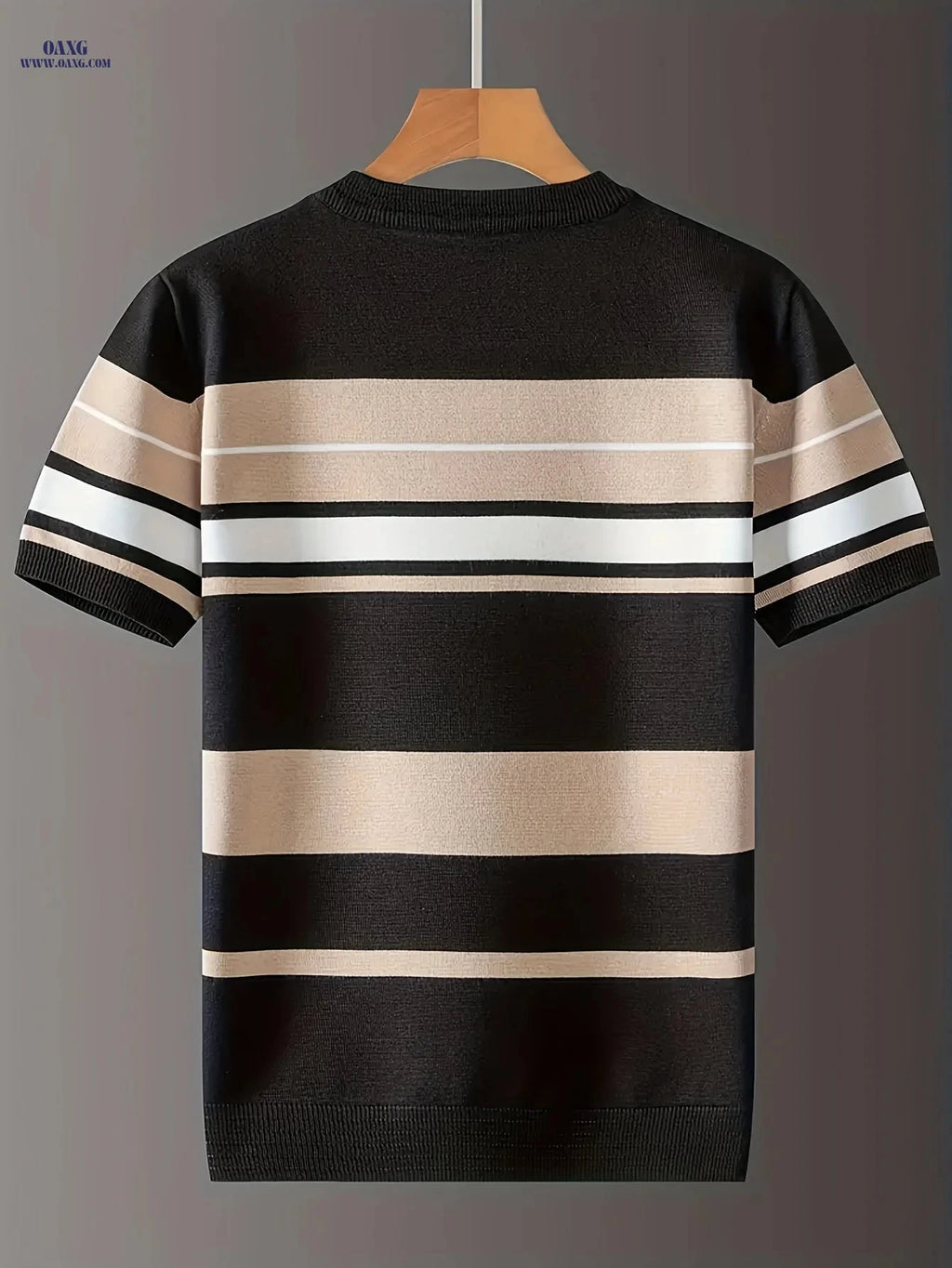 LVLAEA Men's Short-Sleeve Striped T-Shirt - Trendy Summer Fashion   OAXG 