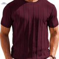 LVLAEA Summer Minimalist Round Neck T-Shirt for Men - Casual Knitwear   OAXG 