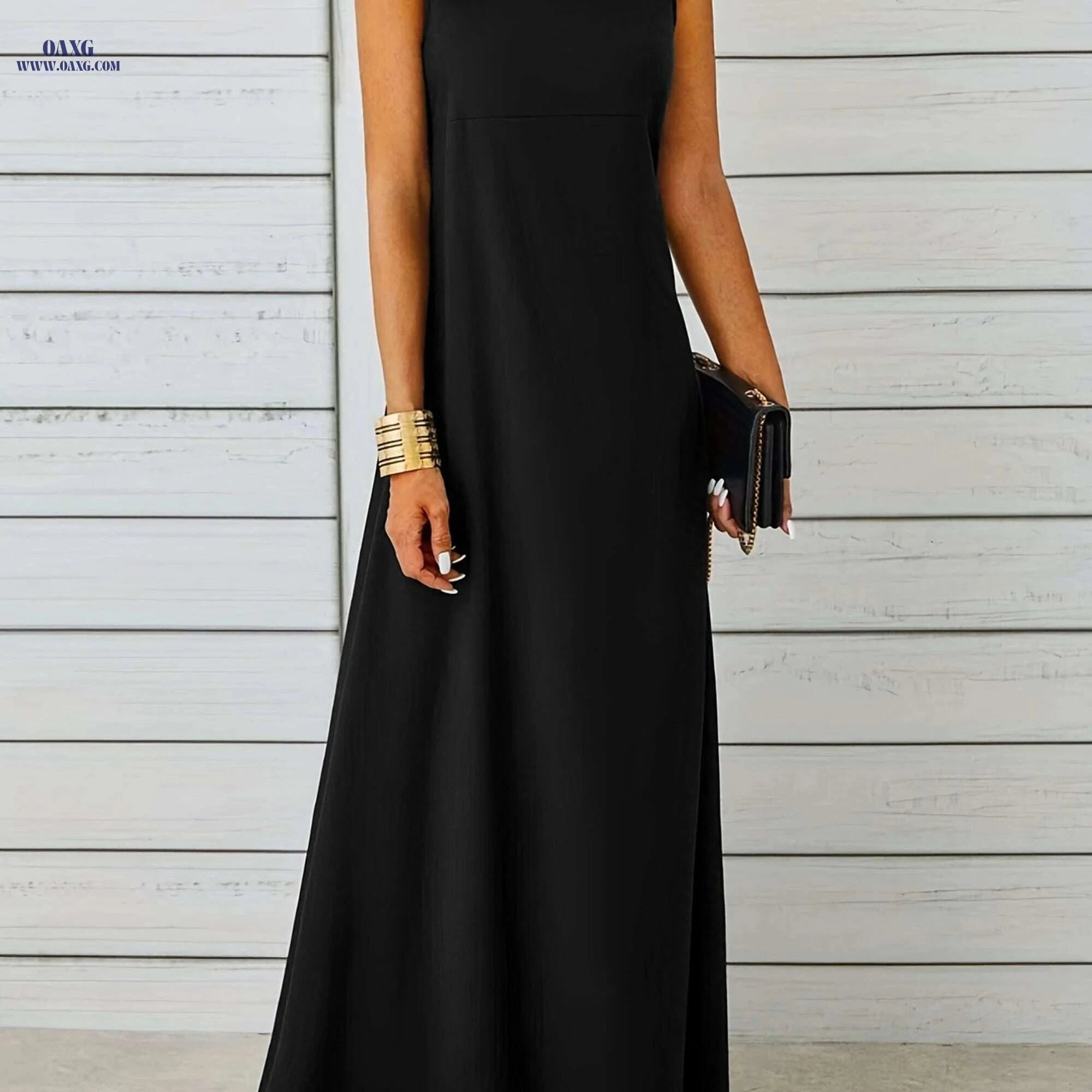 Maxi Tank Dress for Women - Sleeveless Casual Fit and Flare Style   OAXG 