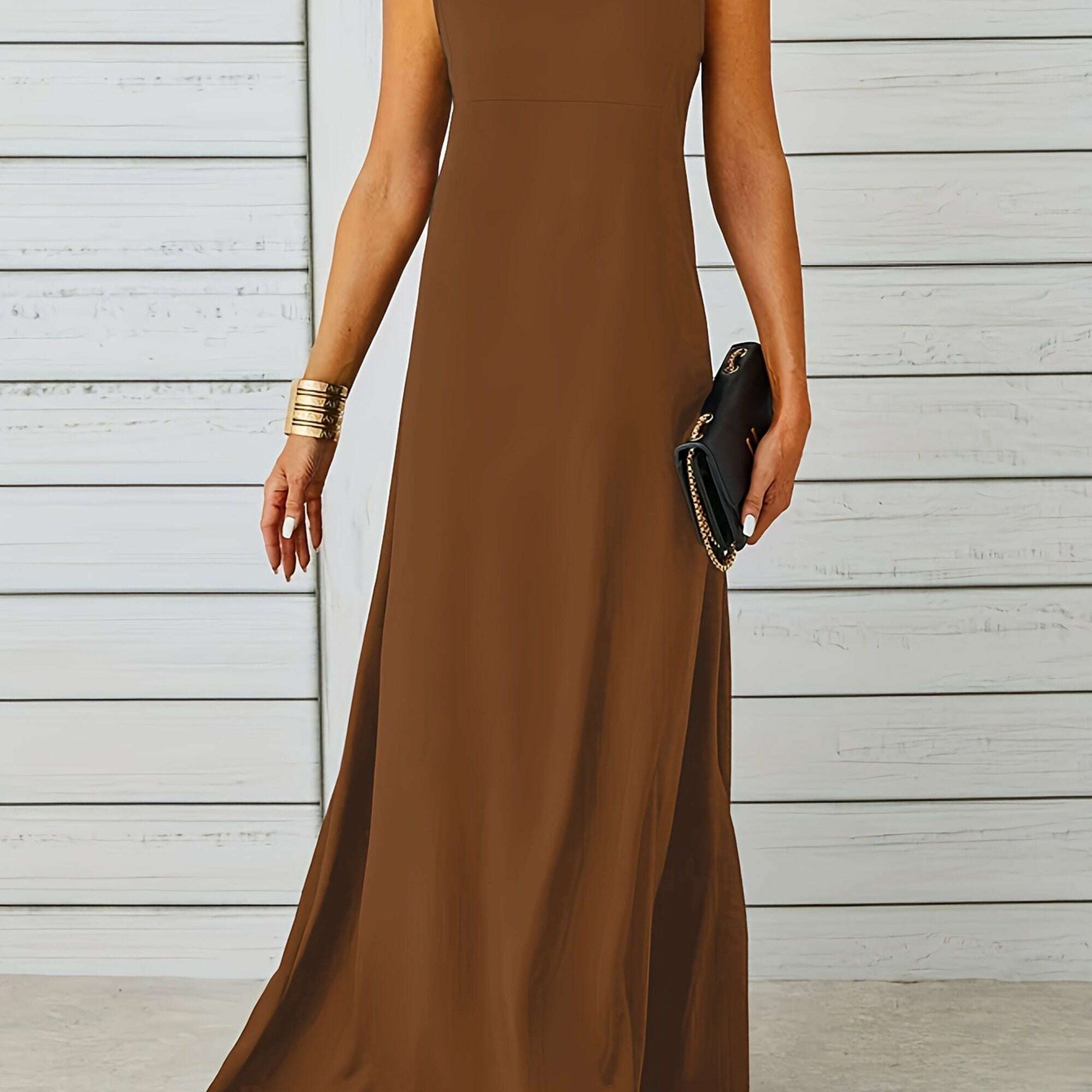 Maxi Tank Dress for Women - Sleeveless Casual Fit and Flare Style   OAXG 