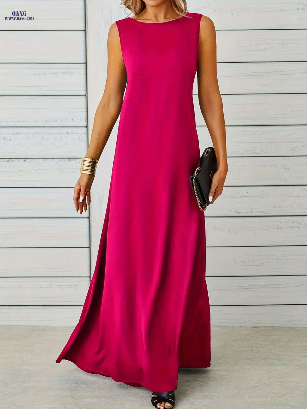 Maxi Tank Dress for Women - Sleeveless Casual Fit and Flare Style   OAXG 