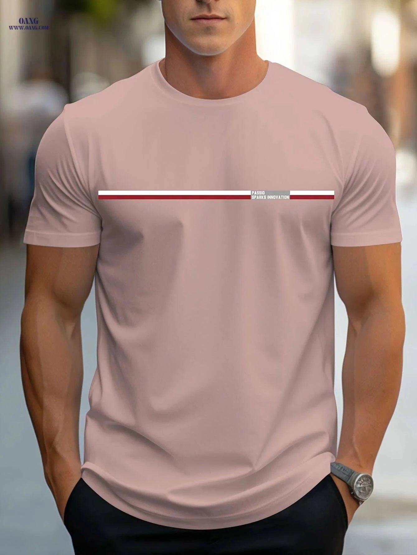 MBD Casual Short Sleeve Crew Neck T-Shirt - Geometric Print for Summer   OAXG 