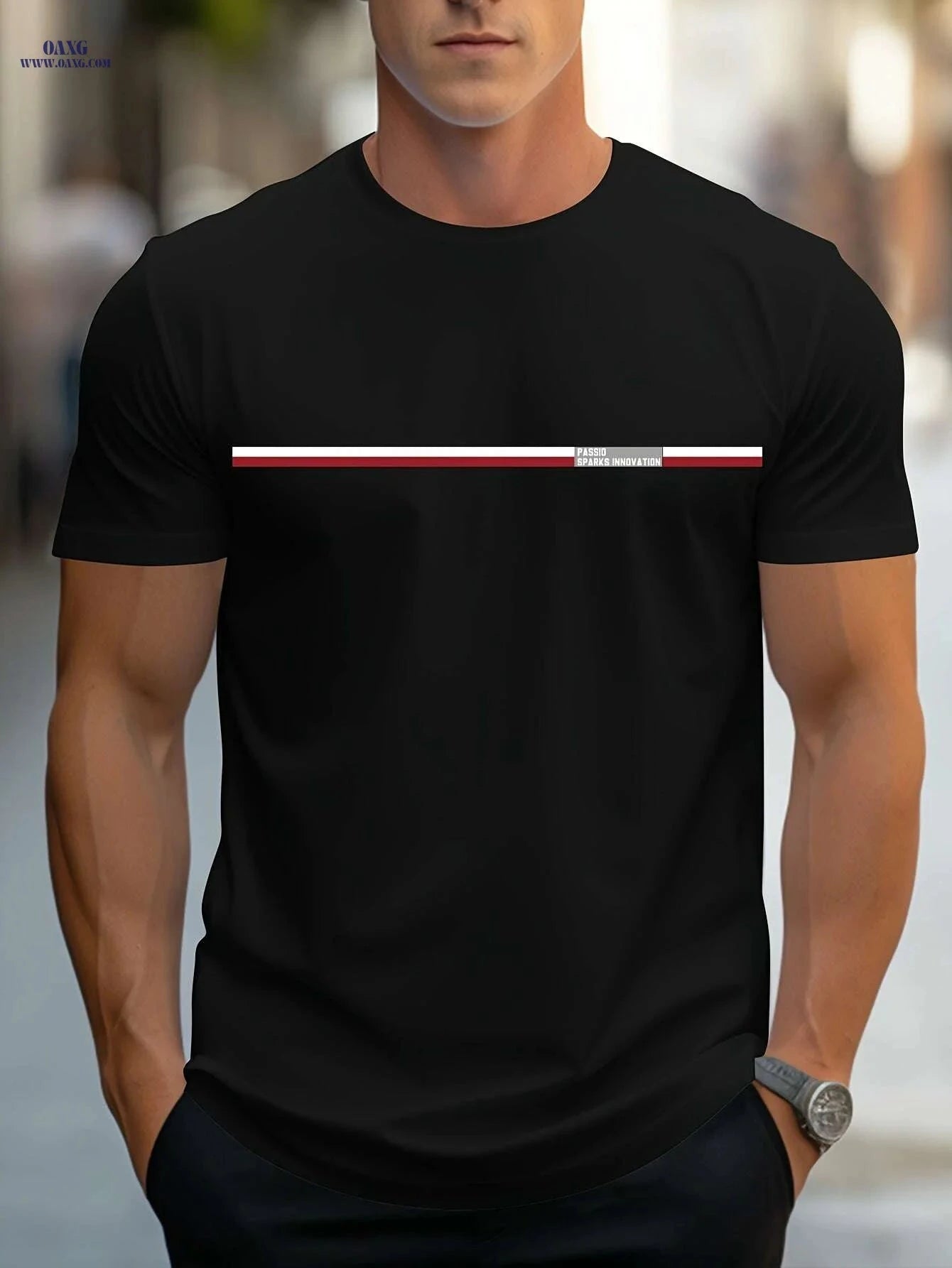 MBD Casual Short Sleeve Crew Neck T-Shirt - Geometric Print for Summer   OAXG 