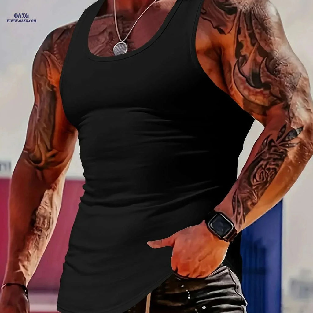 MBD Men's Quick Dry Tank Top - Moisture-Wicking Athletic Vest   OAXG Black / S