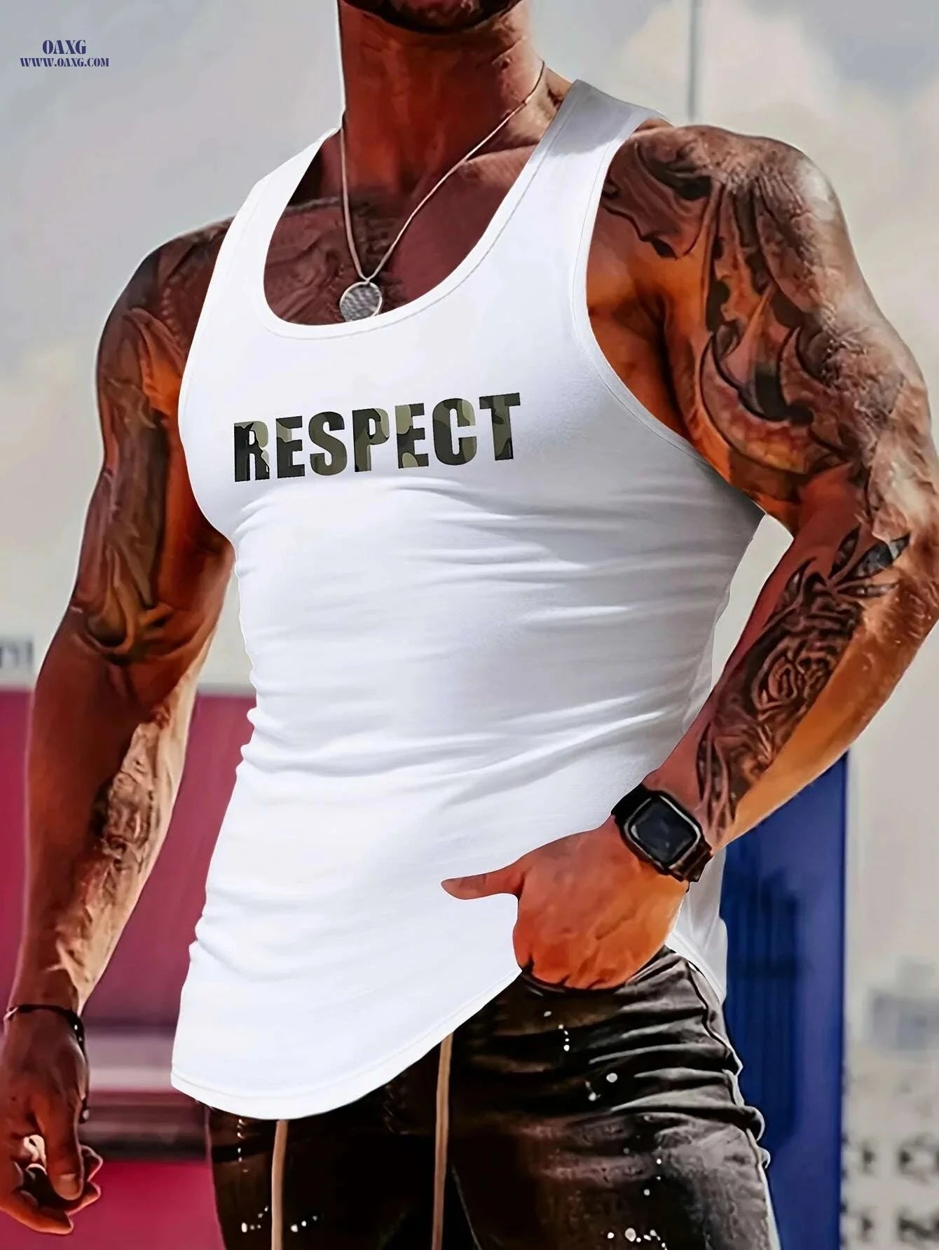 MBD Men's Slim Fit Muscle Tank Top - Trendy Iron Tower Design   OAXG Black / S