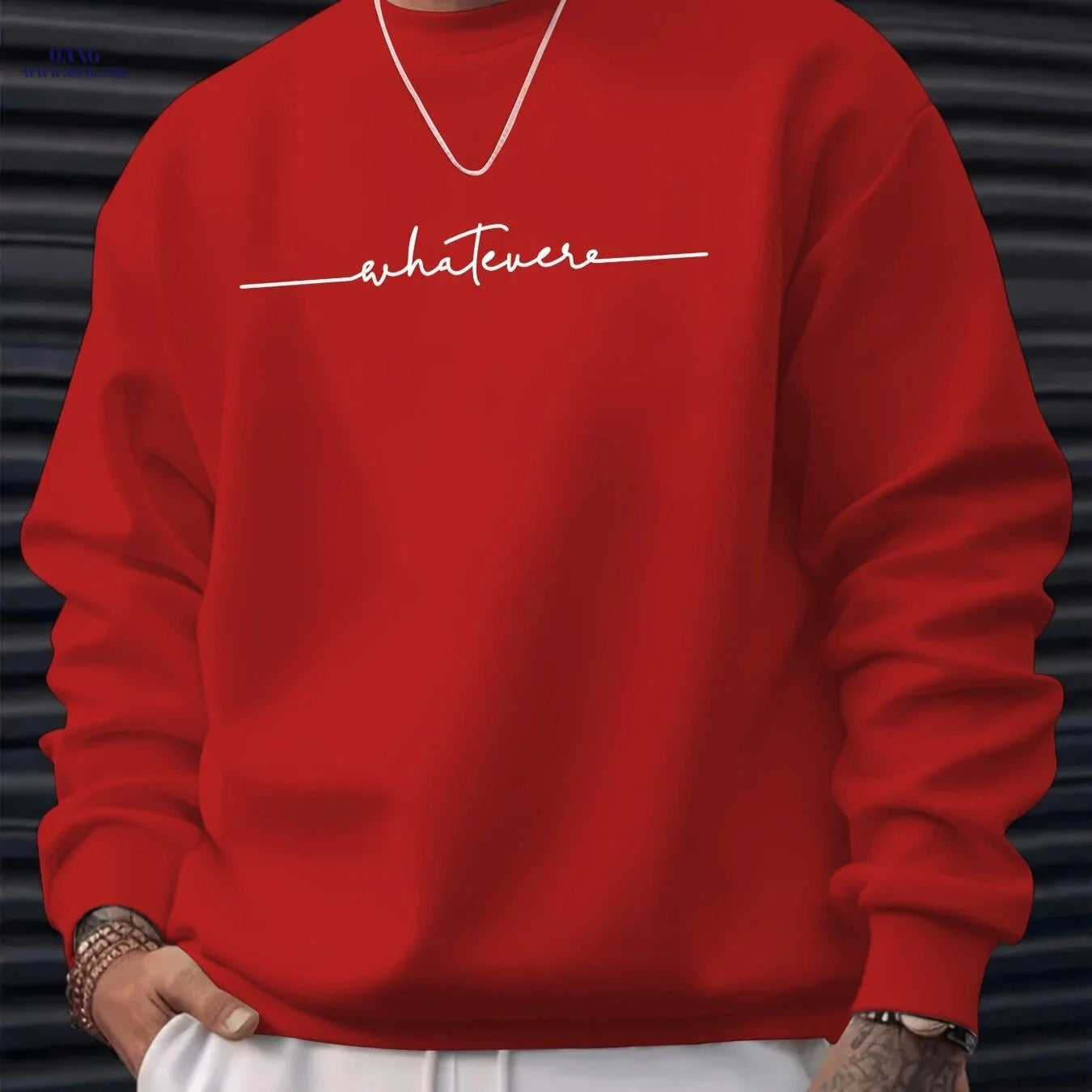MBD Unisex Casual Crew Neck Sweatshirt - Trendy Artistic Word Print   OAXG 