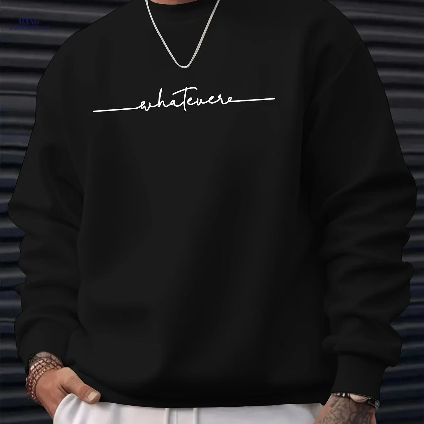 MBD Unisex Casual Crew Neck Sweatshirt - Trendy Artistic Word Print   OAXG 