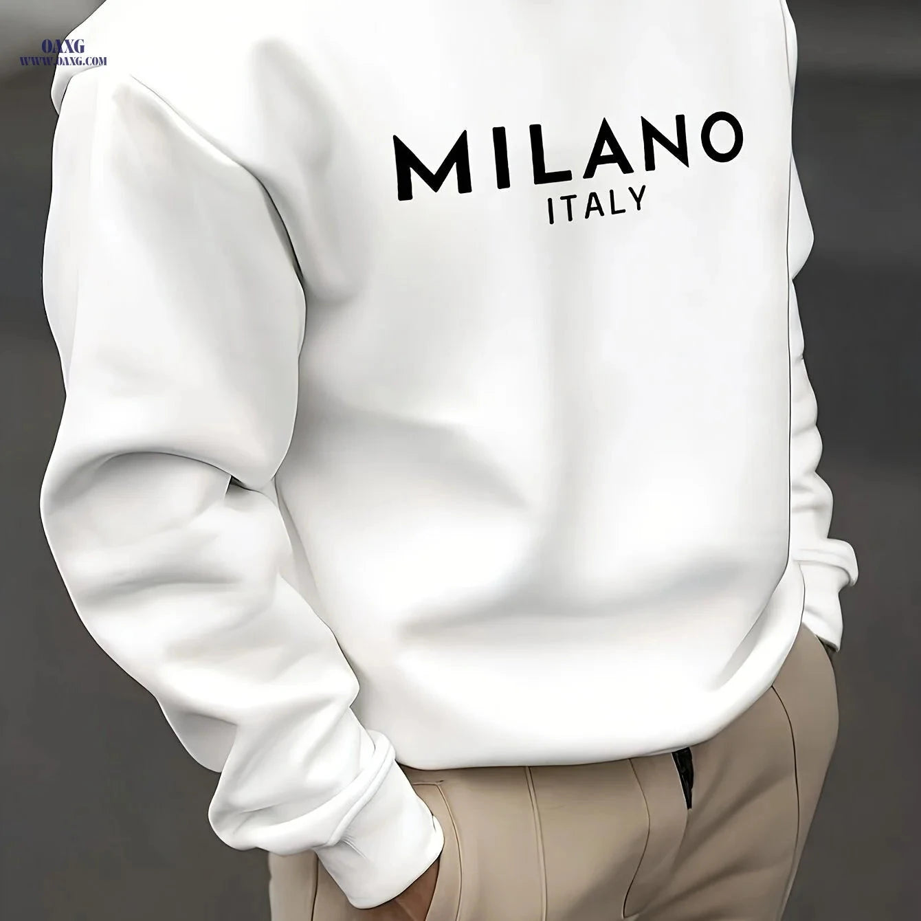 MBD Unisex Casual Crew Neck Sweatshirt - Trendy Artistic Word Print   OAXG 