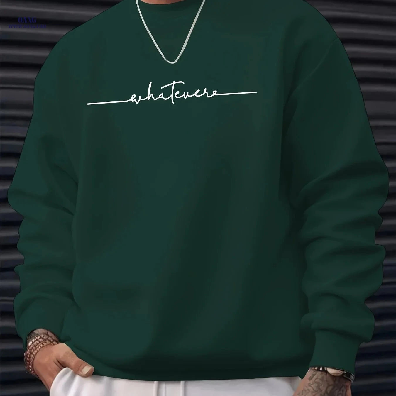 MBD Unisex Casual Crew Neck Sweatshirt - Trendy Artistic Word Print   OAXG 