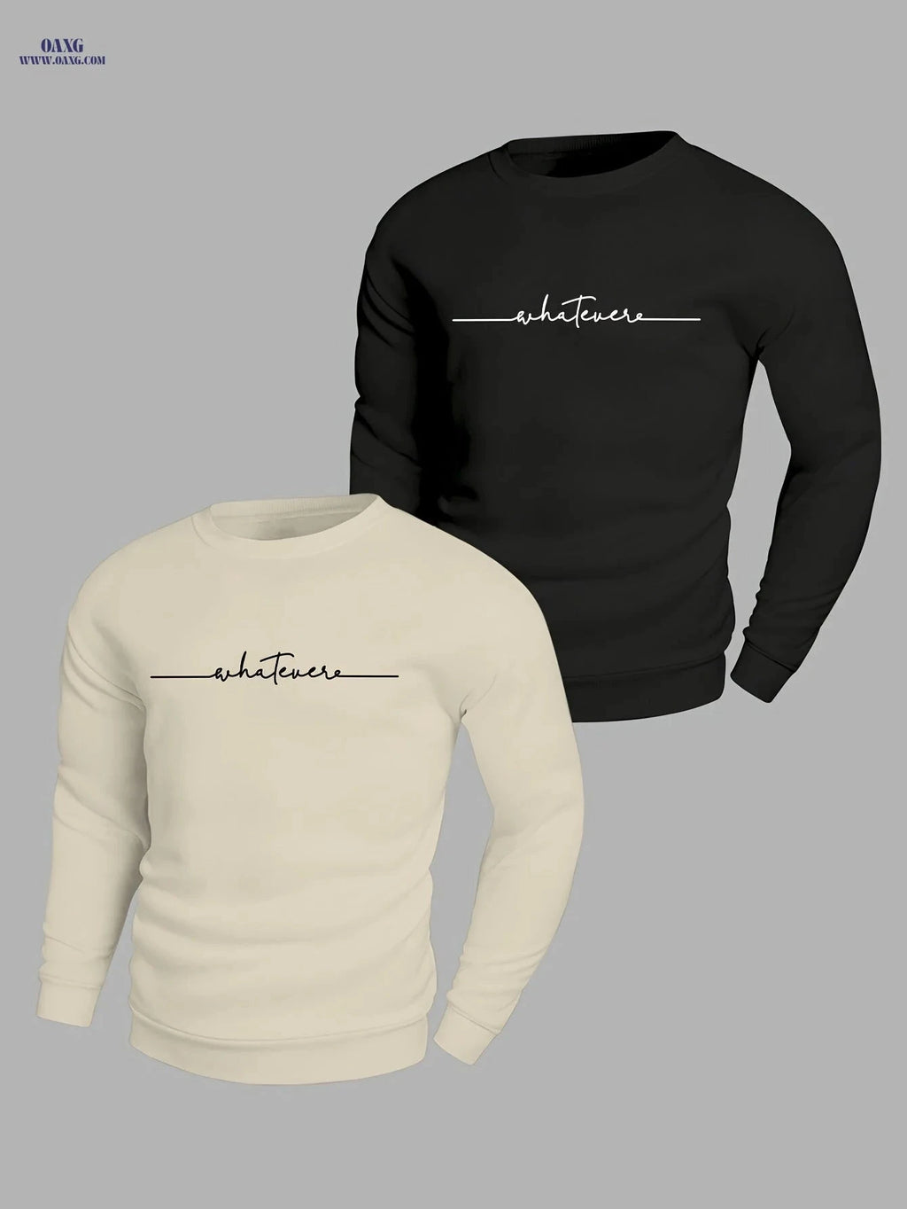 MBD Unisex Casual Crew Neck Sweatshirt - Trendy Artistic Word Print   OAXG 