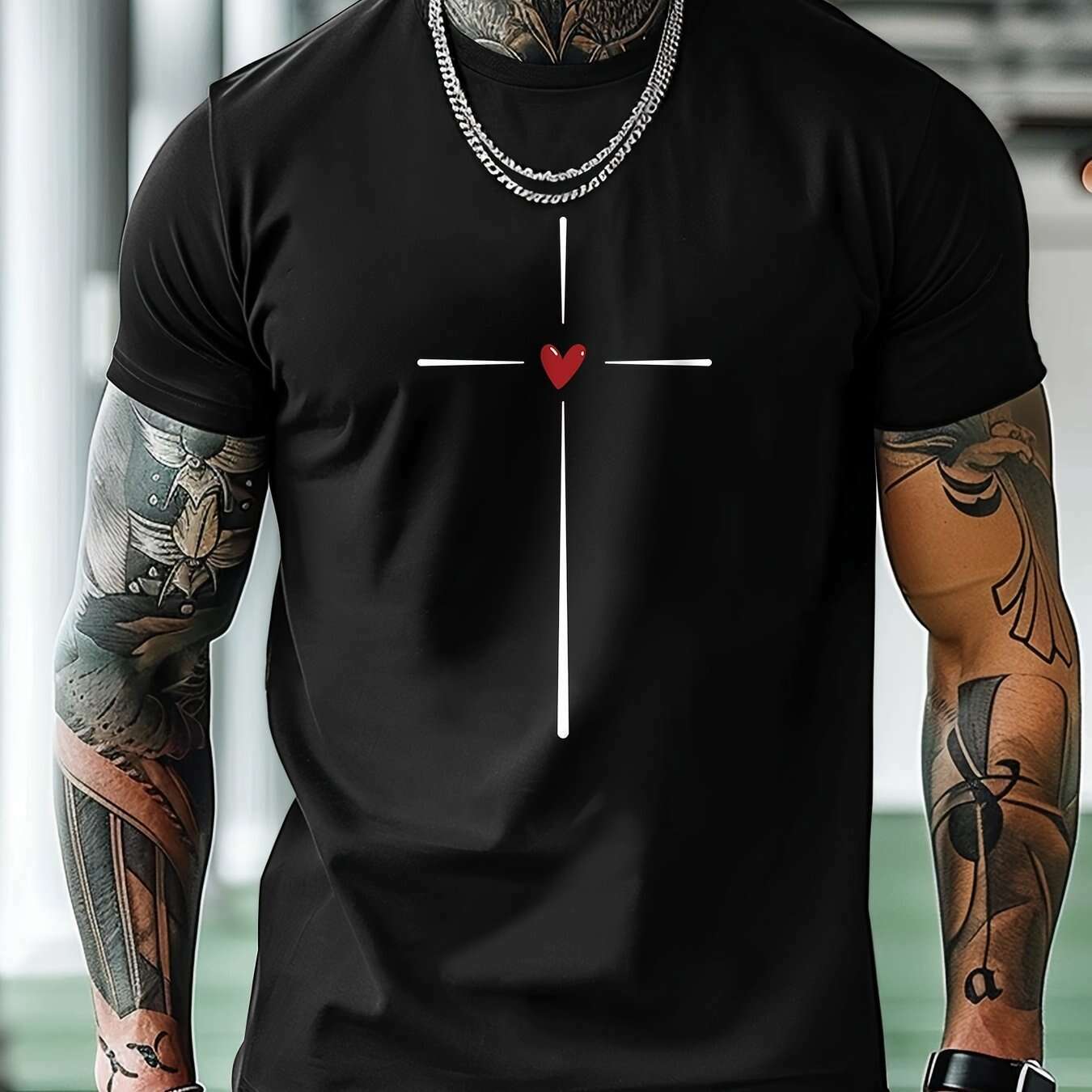 mbdmbd-casual-men-s-short-sleeve-t-shirt-cross-heart-print-oaxg-IzO