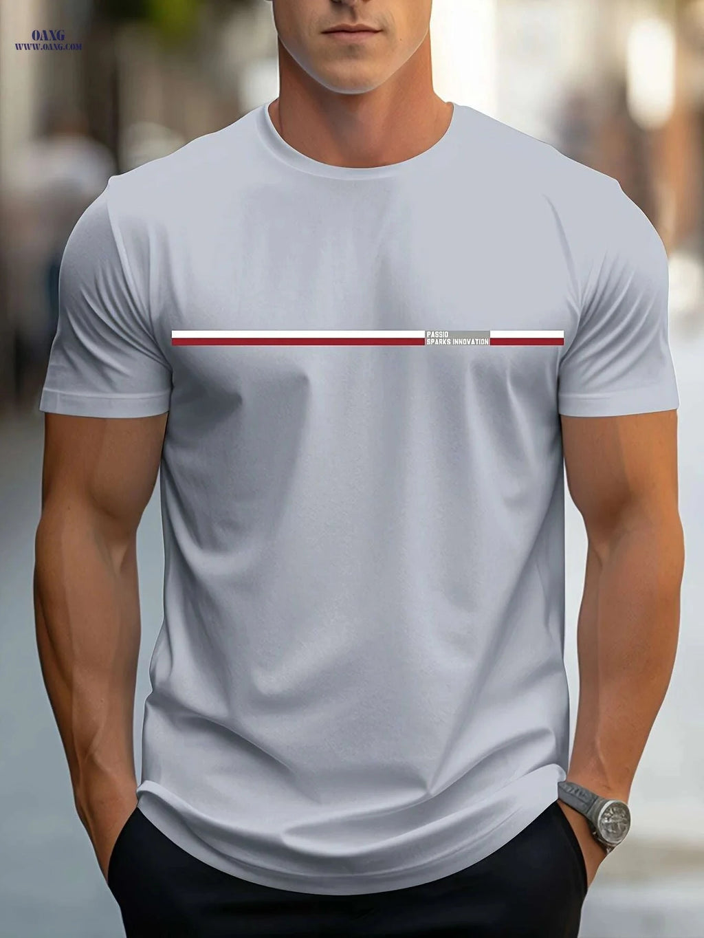 MBDMBD Lightweight Orange Casual T-Shirt - Men's Summer Graphic Tee   OAXG 