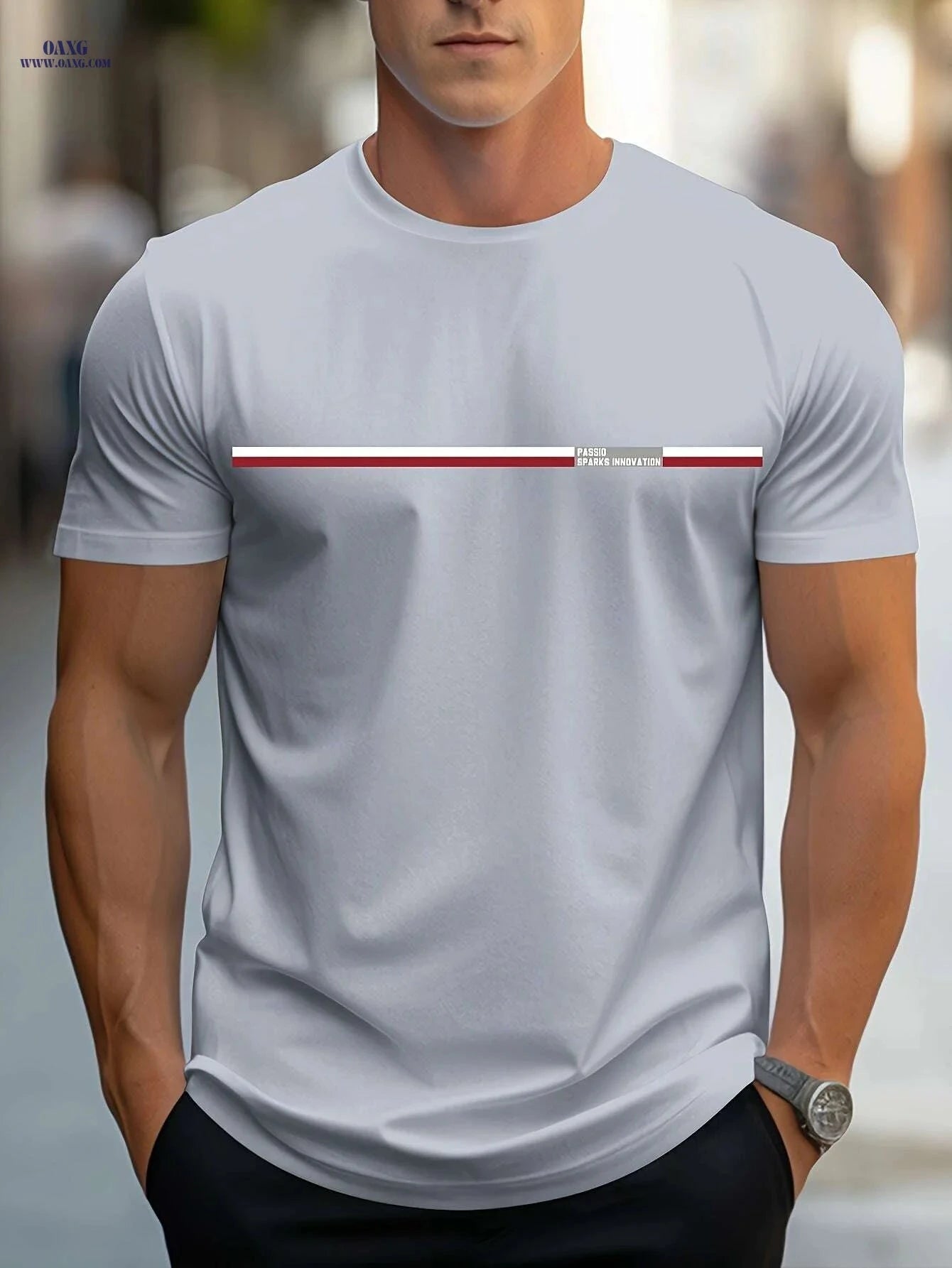 MBDMBD Lightweight Orange Casual T-Shirt - Men's Summer Graphic Tee   OAXG 