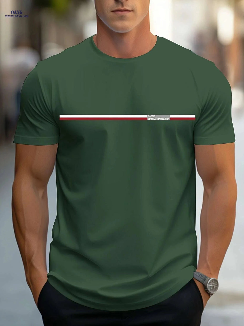 MBDMBD Lightweight Orange Casual T-Shirt - Men's Summer Graphic Tee   OAXG 