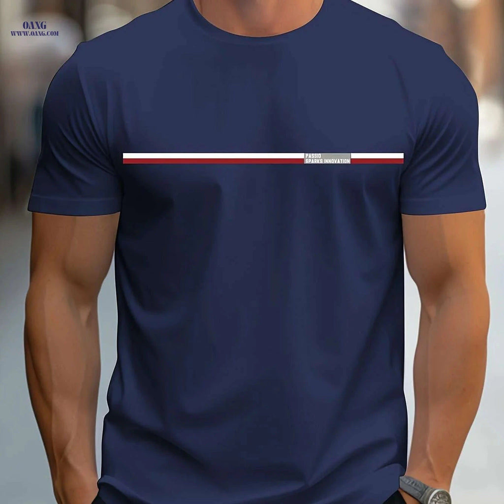 MBDMBD Lightweight Orange Casual T-Shirt - Men's Summer Graphic Tee   OAXG 