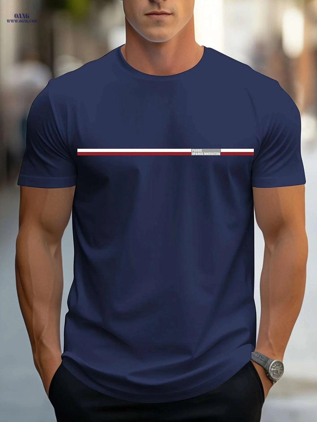MBDMBD Lightweight Orange Casual T-Shirt - Men's Summer Graphic Tee   OAXG 