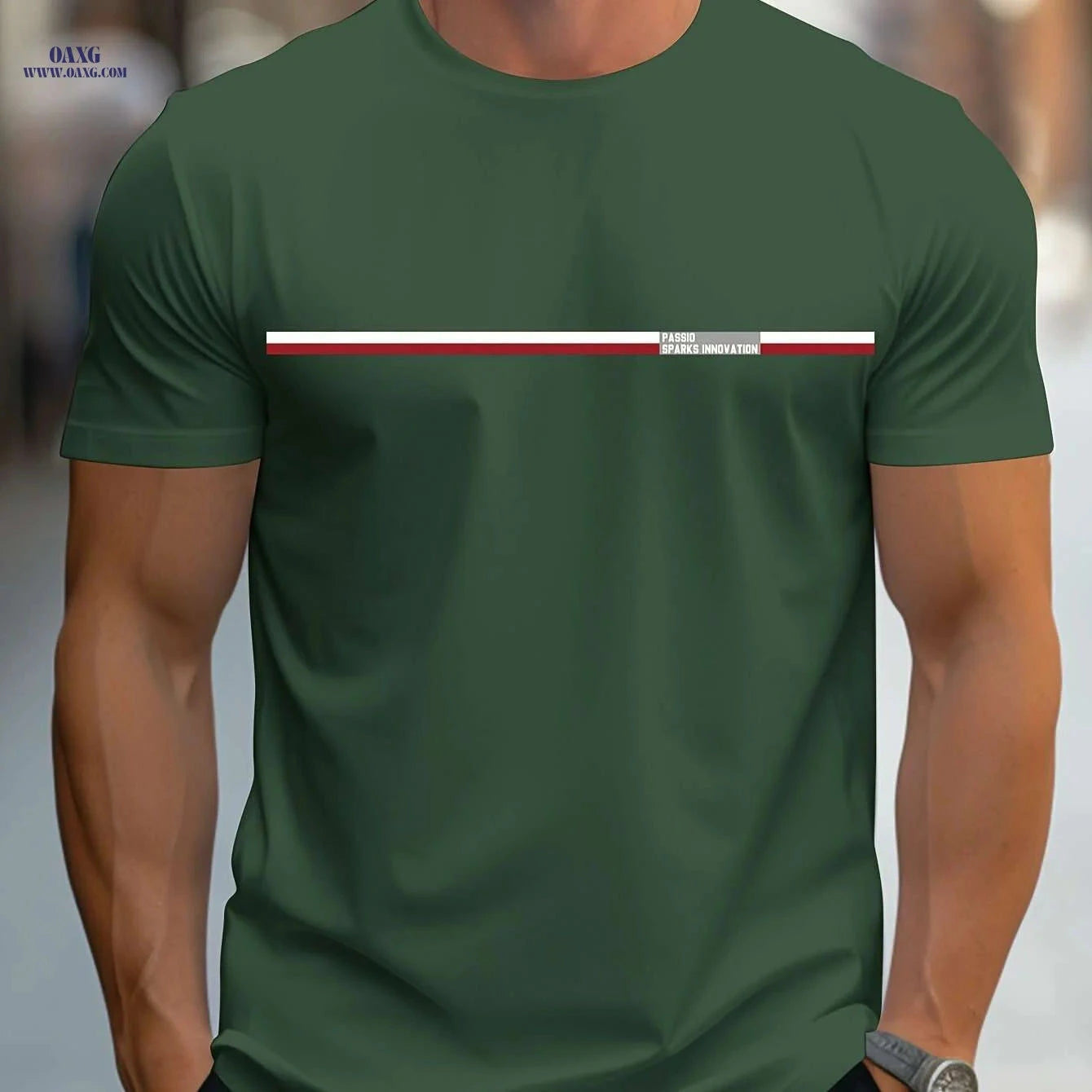 MBDMBD Lightweight Orange Casual T-Shirt - Men's Summer Graphic Tee   OAXG 