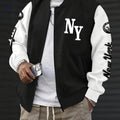MBDMBD Men's Color Block Baseball Jacket - Stylish Zip-Up for Fall   OAXG 