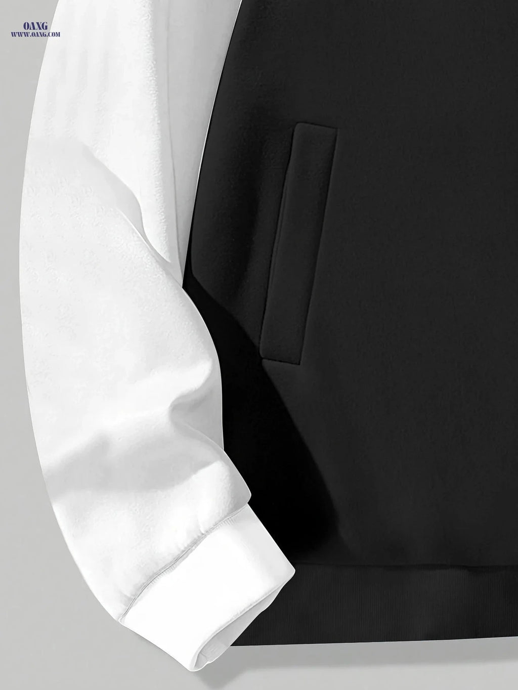 MBDMBD Men's Color Block Baseball Jacket - Stylish Zip-Up for Fall   OAXG Black And White / FR S