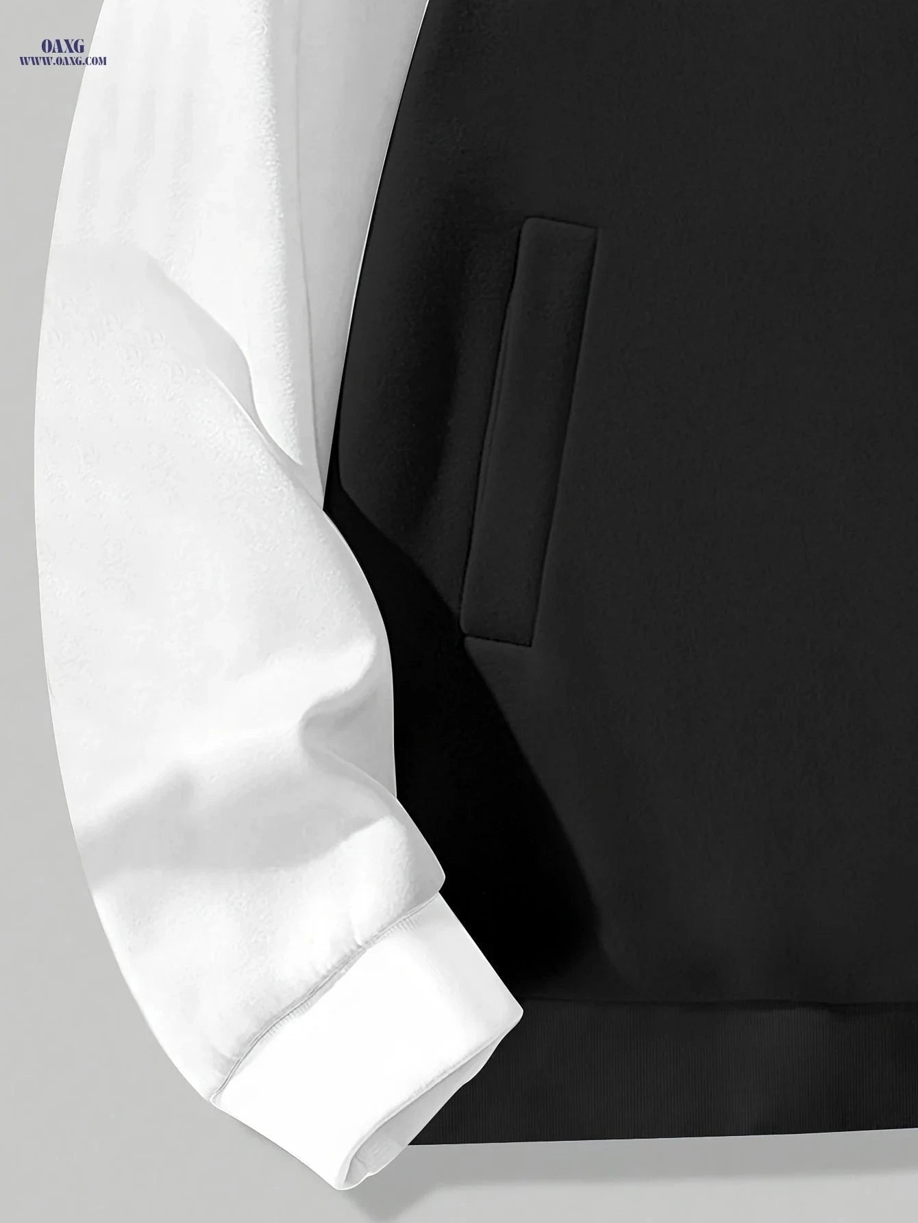 MBDMBD Men's Color Block Baseball Jacket - Stylish Zip-Up for Fall   OAXG Black And White / FR S