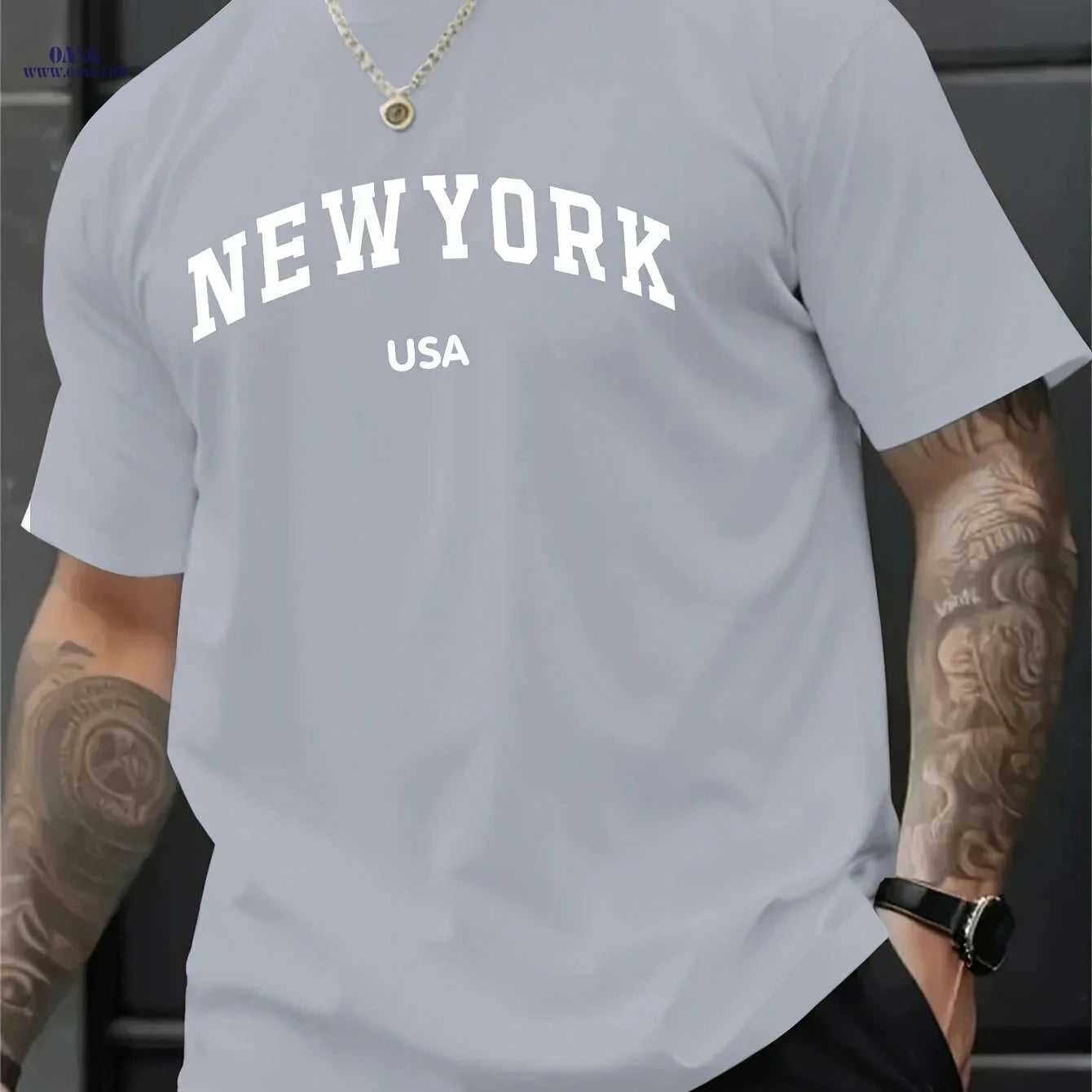 MBDMBD Men's NYC Skyline Tee - Casual Short Sleeve, Summer Style   OAXG 