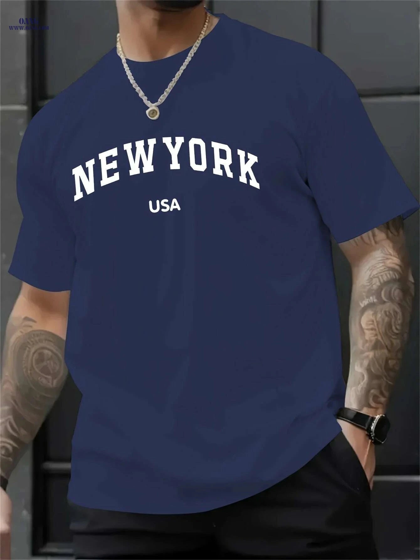 MBDMBD Men's NYC Skyline Tee - Casual Short Sleeve, Summer Style   OAXG 