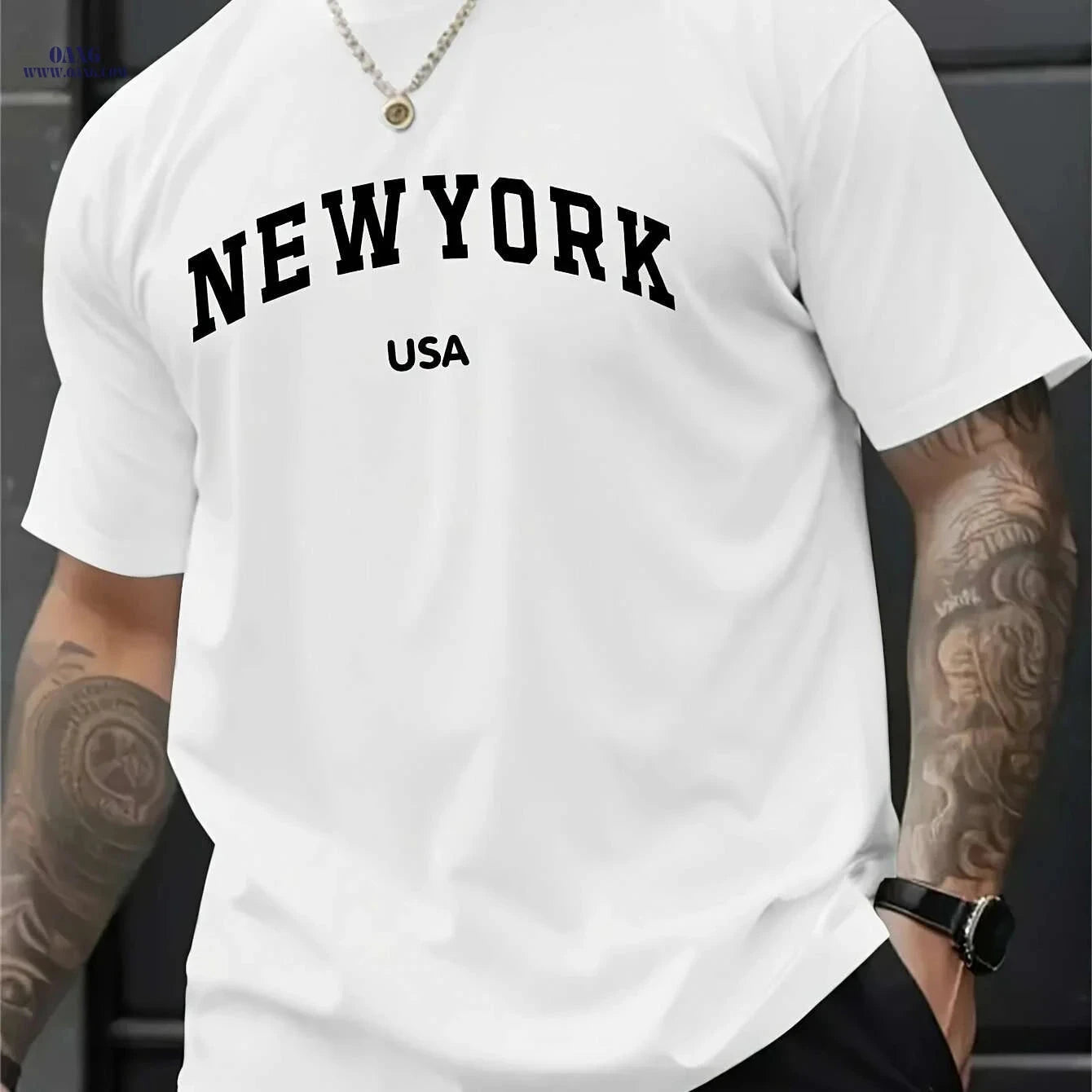 MBDMBD Men's NYC Skyline Tee - Casual Short Sleeve, Summer Style   OAXG Grey / S