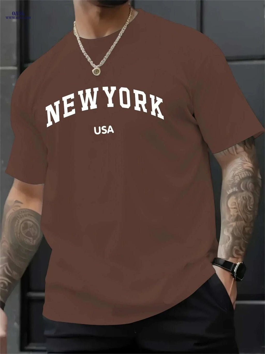 MBDMBD Men's NYC Skyline Tee - Casual Short Sleeve, Summer Style   OAXG Grey / S