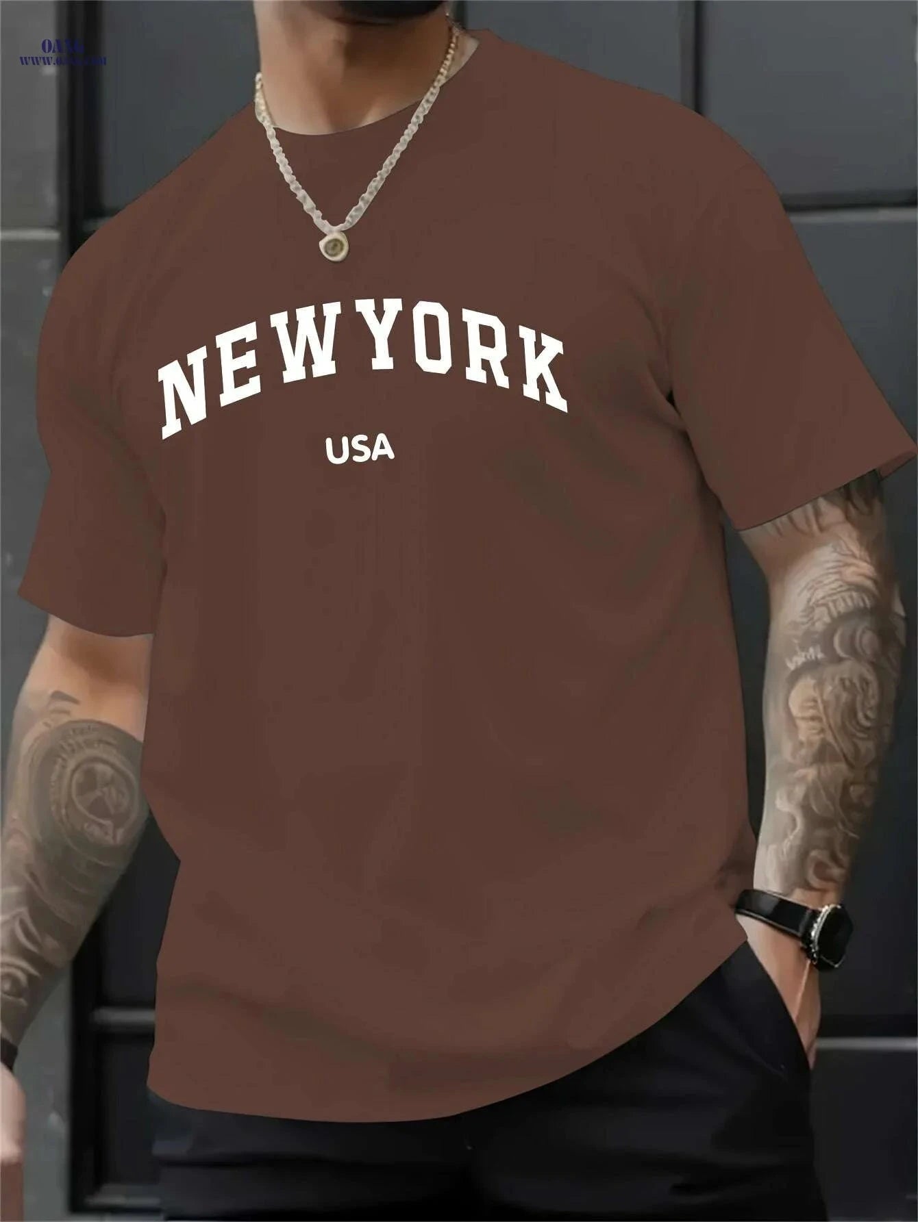 MBDMBD Men's NYC Skyline Tee - Casual Short Sleeve, Summer Style   OAXG Grey / S