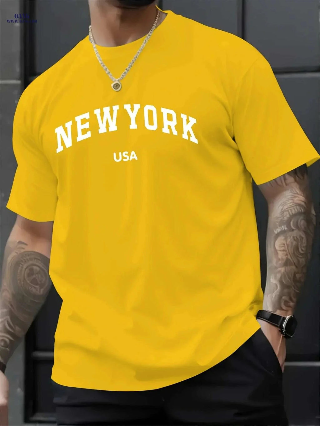 MBDMBD Men's NYC Skyline Tee - Casual Short Sleeve, Summer Style   OAXG 