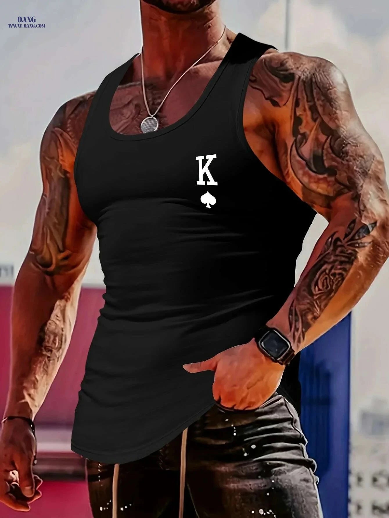 MBDMBD Men's Sleeveless Gym Shirt - Muscle-Building Workout Top   OAXG 