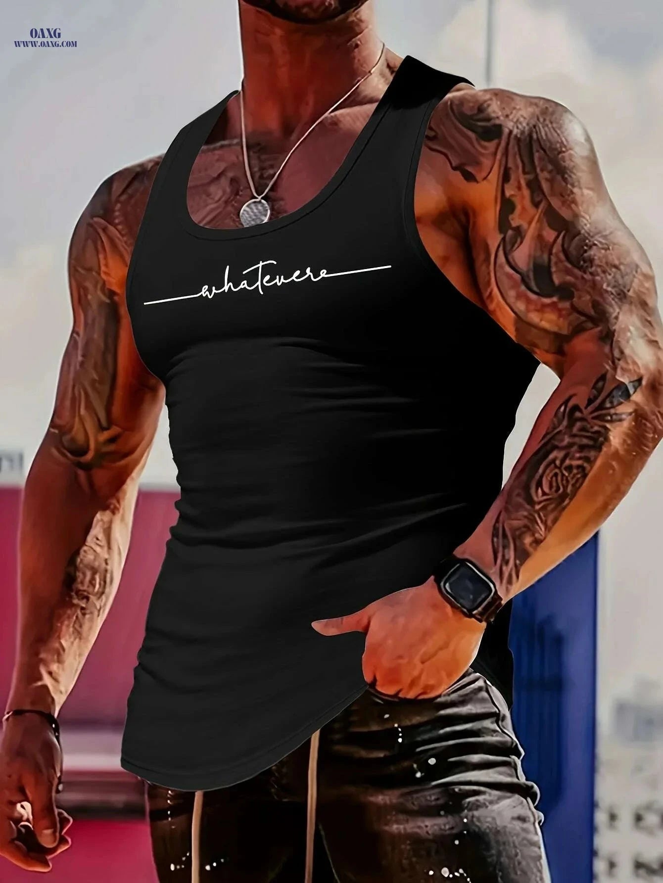 MBDMBD Men's Sleeveless Gym Shirt - Muscle-Building Workout Top   OAXG 