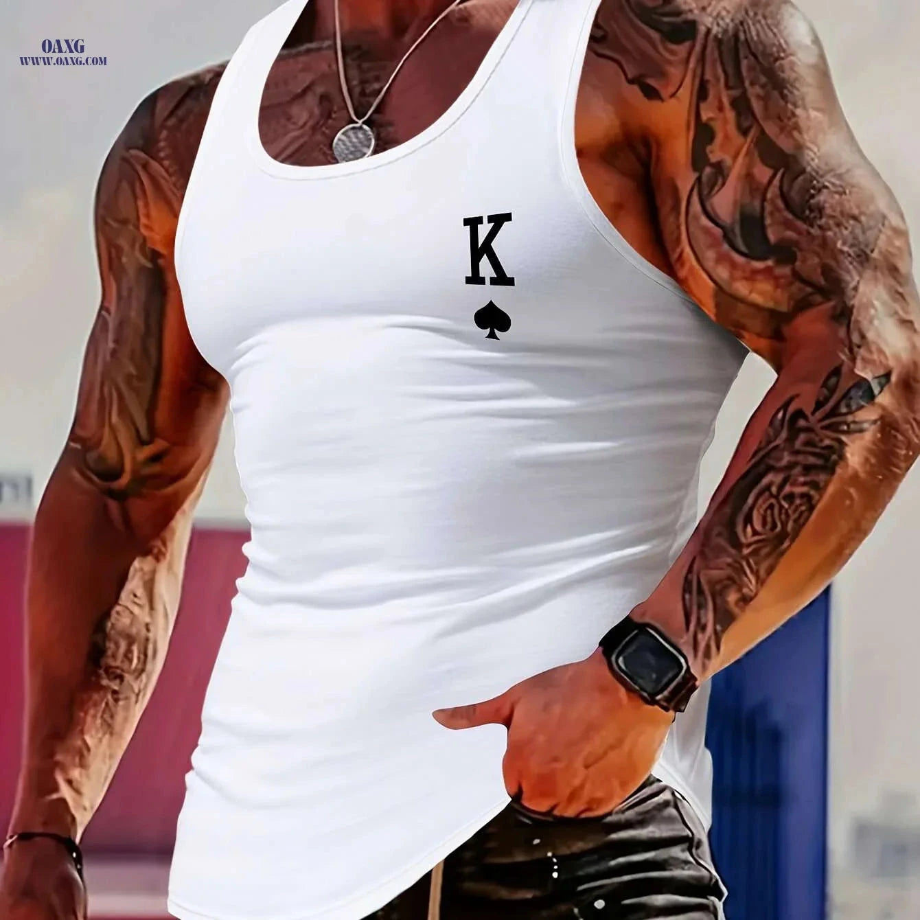 MBDMBD Men's Sleeveless Gym Shirt - Muscle-Building Workout Top   OAXG Black / S