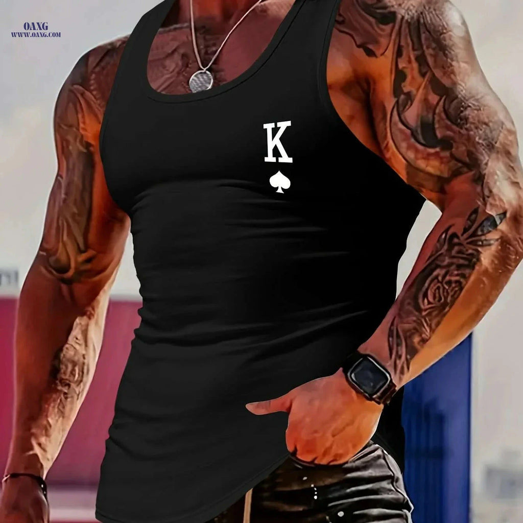 MBDMBD Men's Sleeveless Gym Shirt - Muscle-Building Workout Top   OAXG Black / S