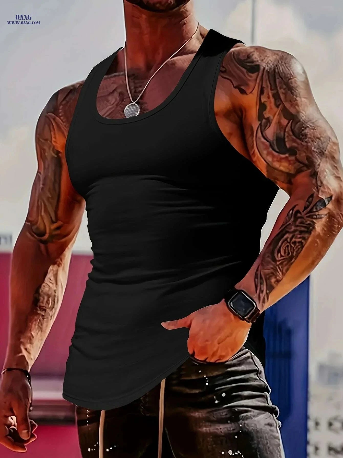 MBDMBD Men's Sleeveless Gym Shirt - Muscle-Building Workout Top   OAXG 