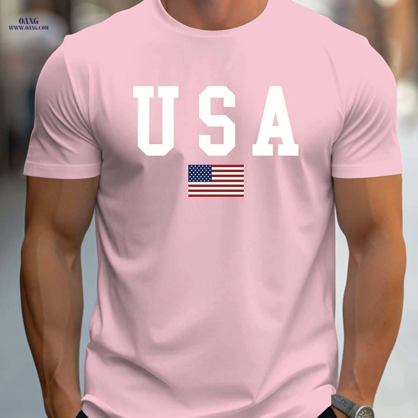 MBDMBD Men's USA Flag T-Shirt - Casual Heavyweight Summer Tee   OAXG 