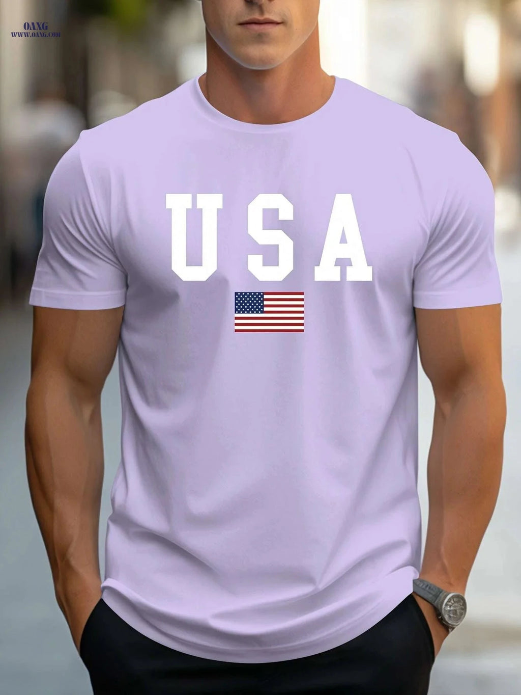 MBDMBD Men's USA Flag T-Shirt - Casual Heavyweight Summer Tee   OAXG 