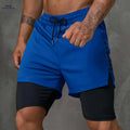 Men's 2-in-1 Casual Active Shorts for Workouts - Polyester Stretch Fit   OAXG 