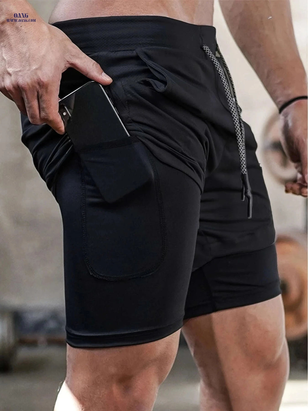 Men's 2-in-1 Casual Shorts - Perfect for Running & Workout Activities   OAXG 