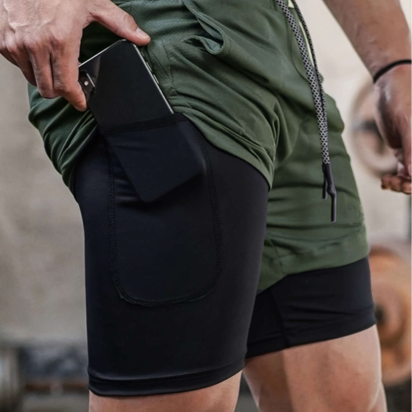 Men's 2-in-1 Casual Shorts - Perfect for Running & Workout Activities   OAXG 