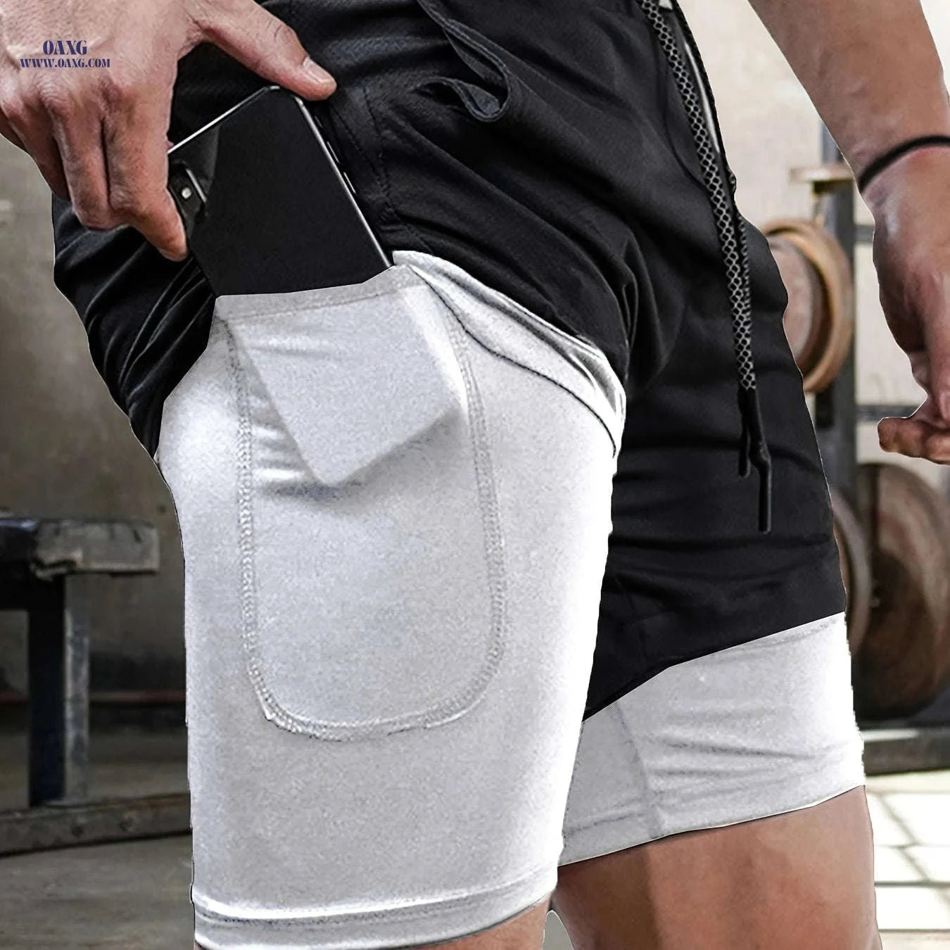 Men's 2-in-1 Casual Shorts - Perfect for Running & Workout Activities   OAXG 