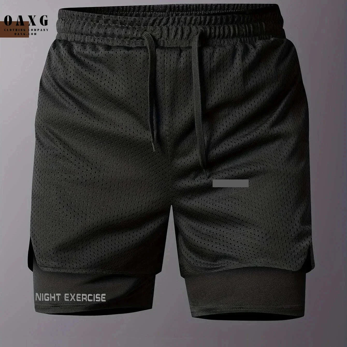 Men's 2-in-1 Sports Shorts - Quick-Drying, Breathable Mesh Design   OAXG 