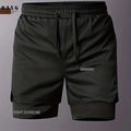 Men's 2-in-1 Sports Shorts - Quick-Drying, Breathable Mesh Design   OAXG 