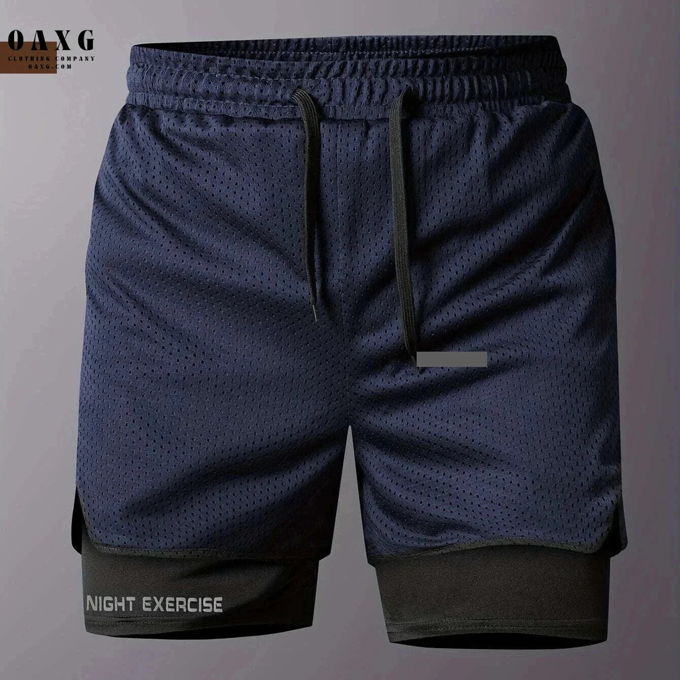 Men's 2-in-1 Sports Shorts - Quick-Drying, Breathable Mesh Design   OAXG 