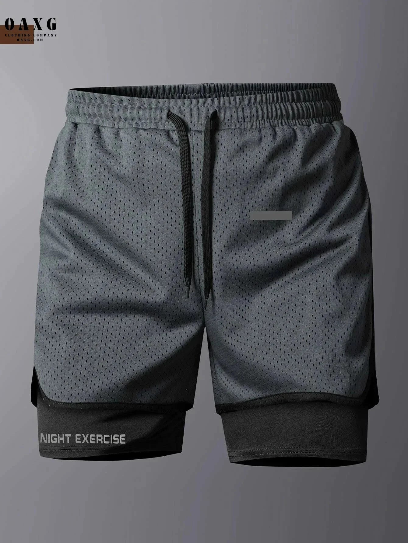 Men's 2-in-1 Sports Shorts - Quick-Drying, Breathable Mesh Design   OAXG 