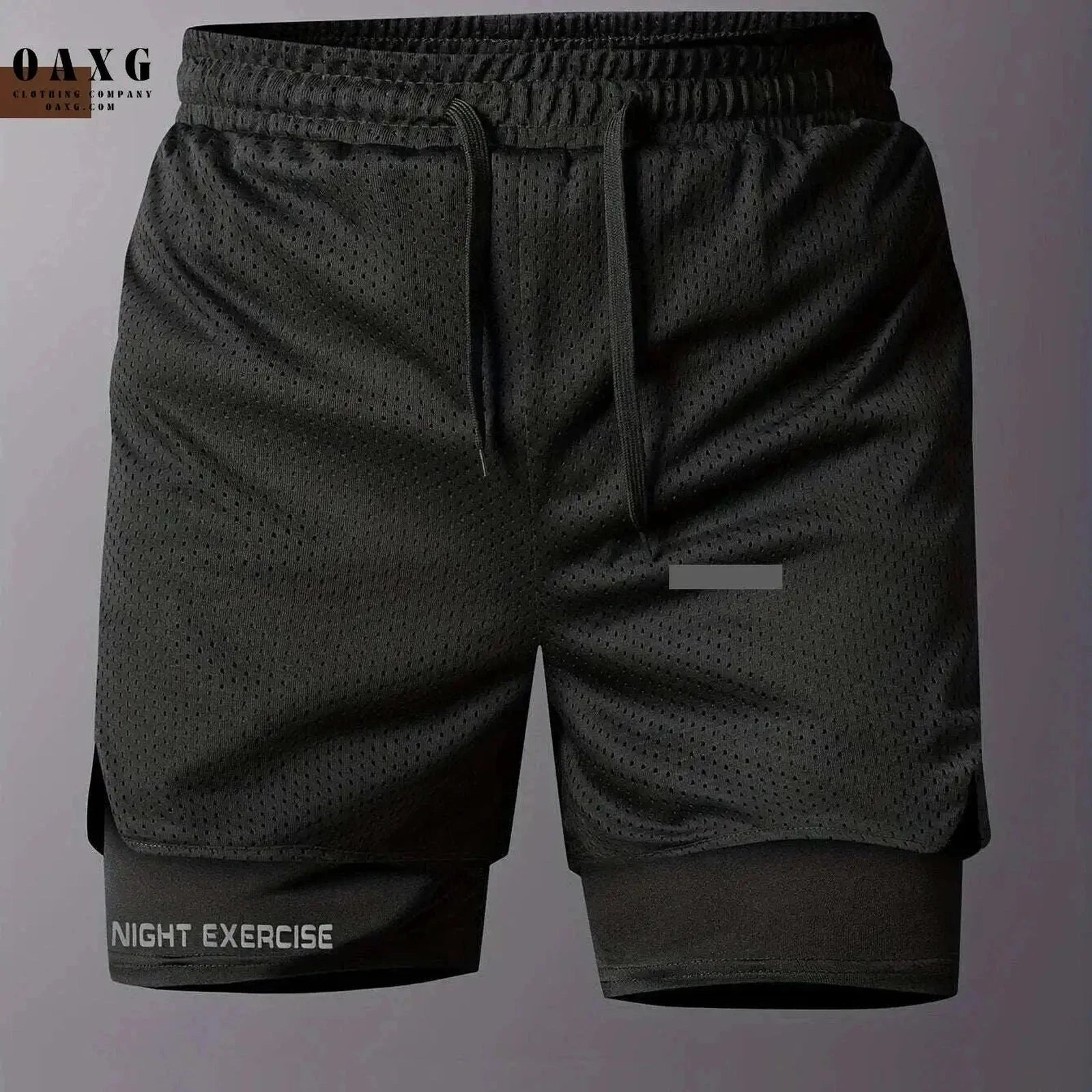 Men's 2-in-1 Sports Shorts - Quick-Drying, Breathable Mesh Design   OAXG Black / FR XS