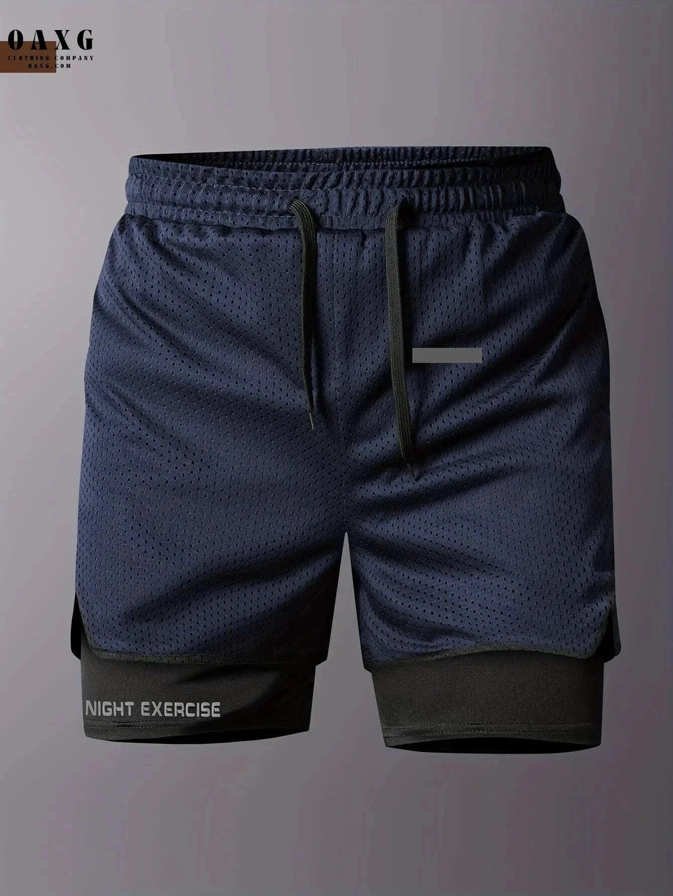 Men's 2-in-1 Sports Shorts - Quick-Drying, Breathable Mesh Design   OAXG Black / FR XS