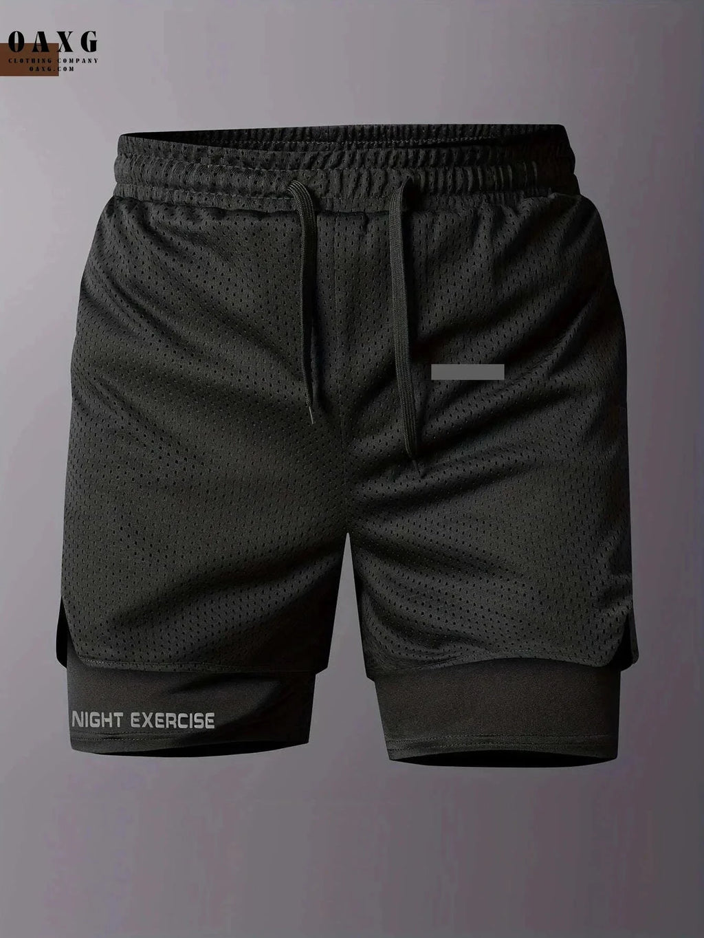 Men's 2-in-1 Sports Shorts - Quick-Drying, Breathable Mesh Design   OAXG Black / FR XS