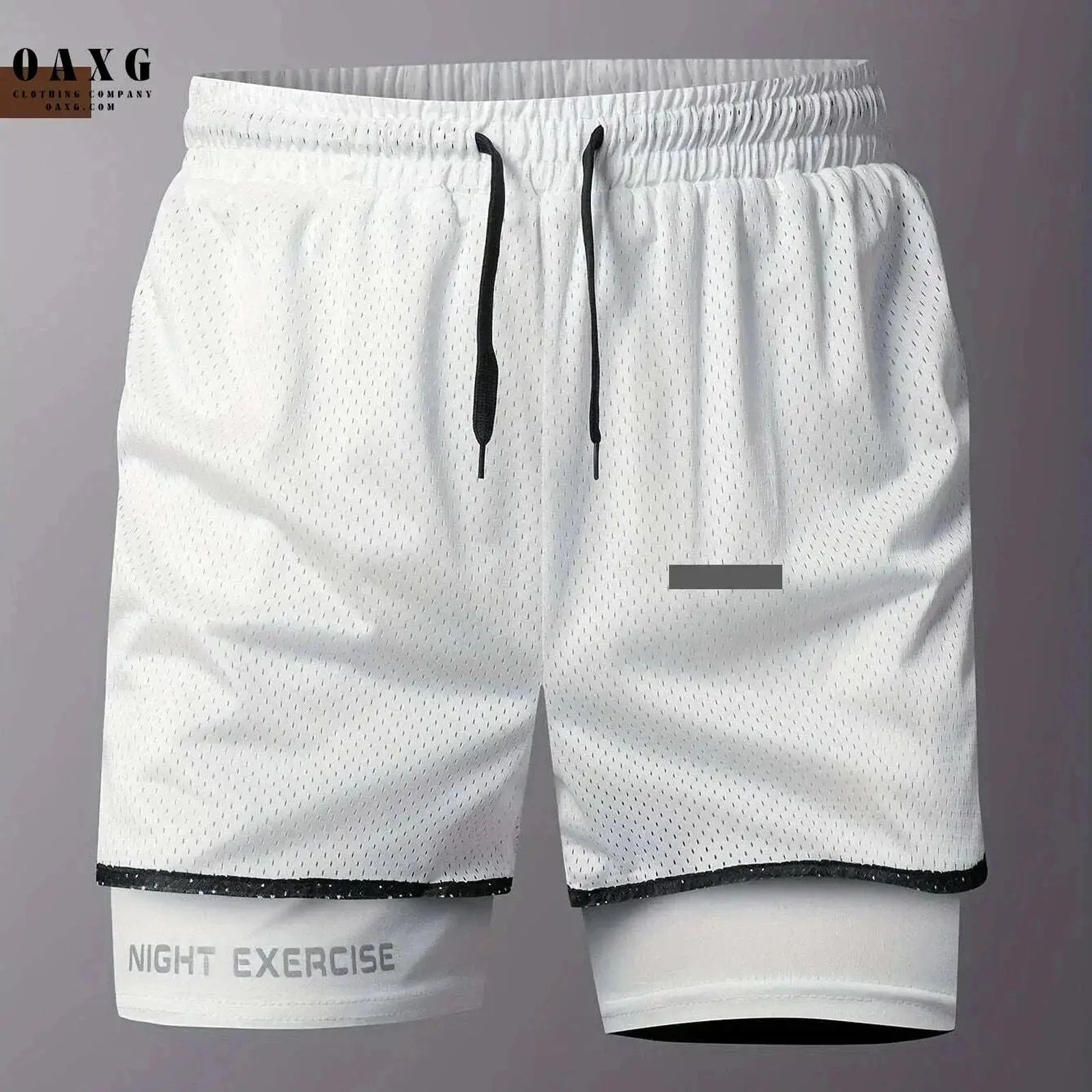 Men's 2-in-1 Sports Shorts - Quick-Drying, Breathable Mesh Design   OAXG 
