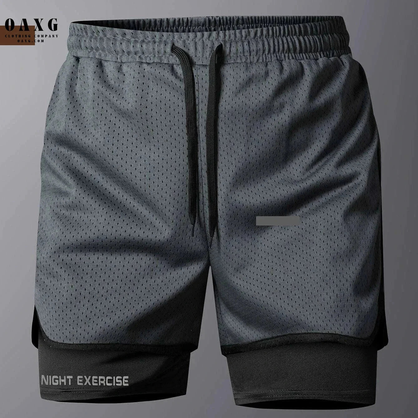 Men's 2-in-1 Sports Shorts - Quick-Drying, Breathable Mesh Design   OAXG 